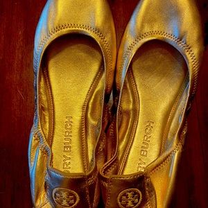 Tory Burch gold flats 10